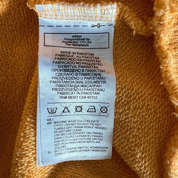 ADIDAS Womens Color Block Logo Hoodie Pastels Sz L Pocket Oversized Streetwear - Picture 9 of 10